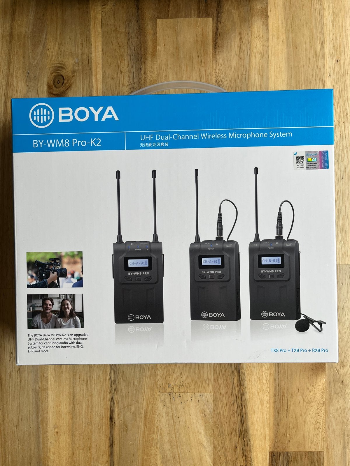 Boya BY-WM8 Pro-K2 draadloos microfoonsysteem, Ophalen of Verzenden, Zo goed als nieuw, Overige typen, Draadloos