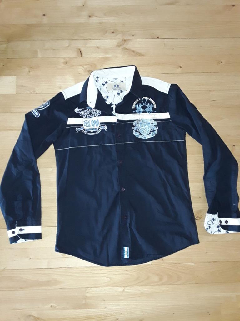 Donkerblauwe La Martina blouse mt 152-158, Overhemd of Blouse, La Martina, Ophalen of Verzenden, Zo goed als nieuw
