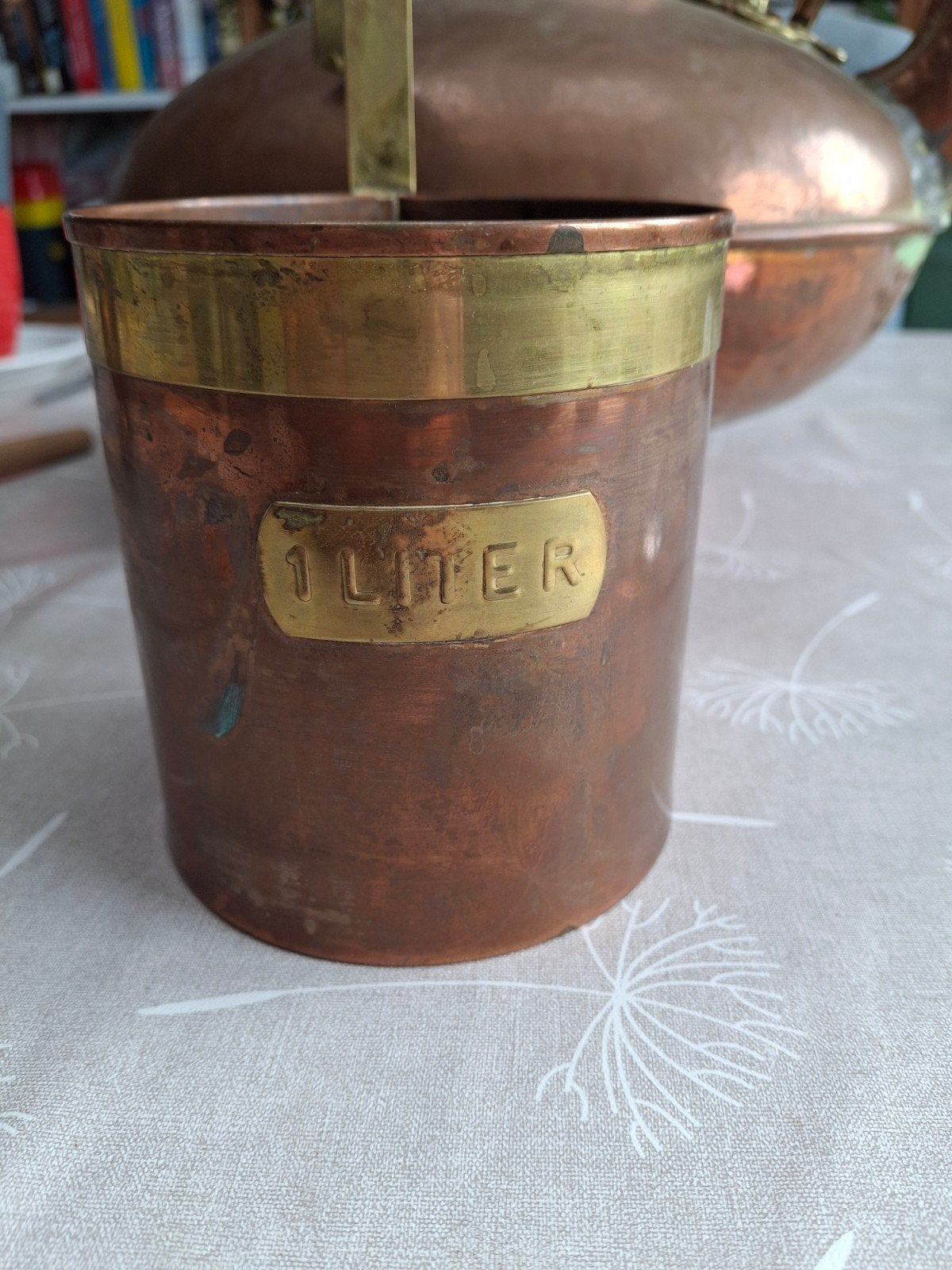 Vintage Koperen Literkan en Kannetje - Decoratieve Set, Antiek en Kunst, Ophalen of Verzenden, Koper