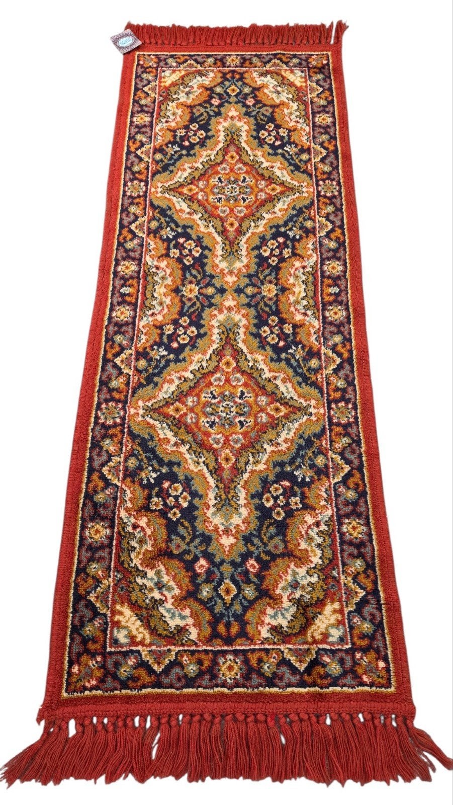 Vintage oosters wol Tafelkleed loper Tabriz orange 50x140cm