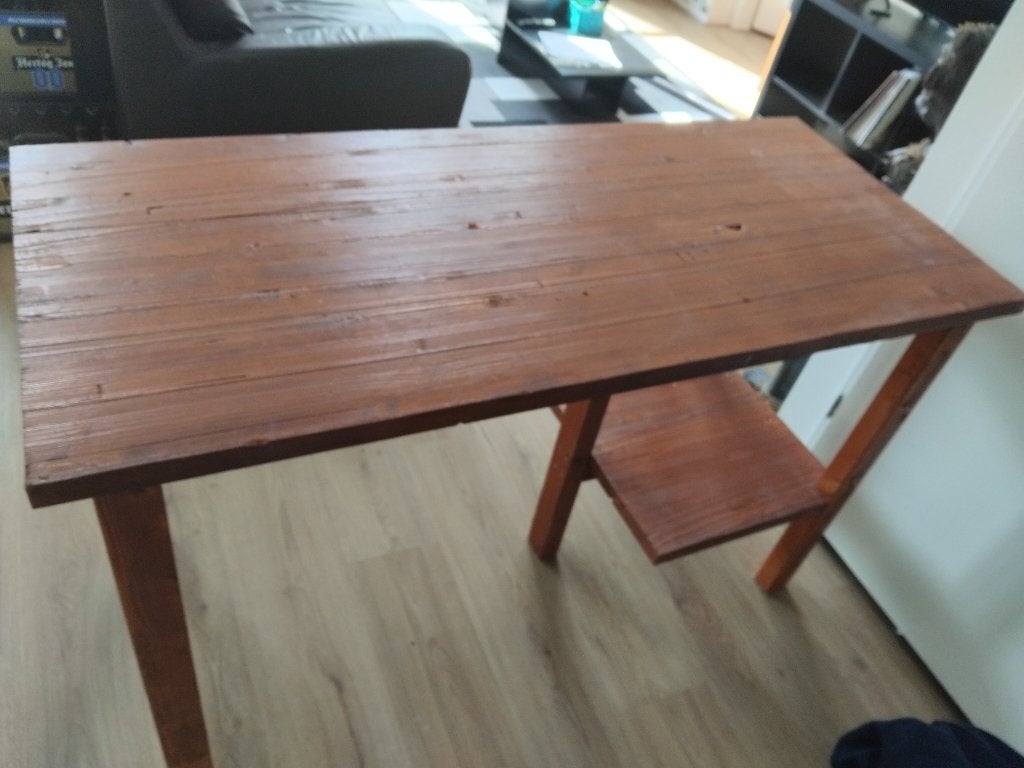 Computer  tafel, 58 cm, Gebruikt, Hout, Bruin