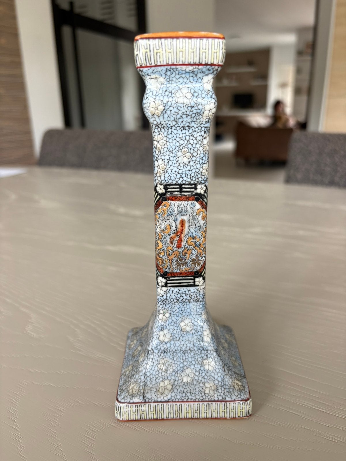 Chinese porseleinen kandelaar 19 cm – vintage, Ophalen of Verzenden, Keramiek of Aardewerk
