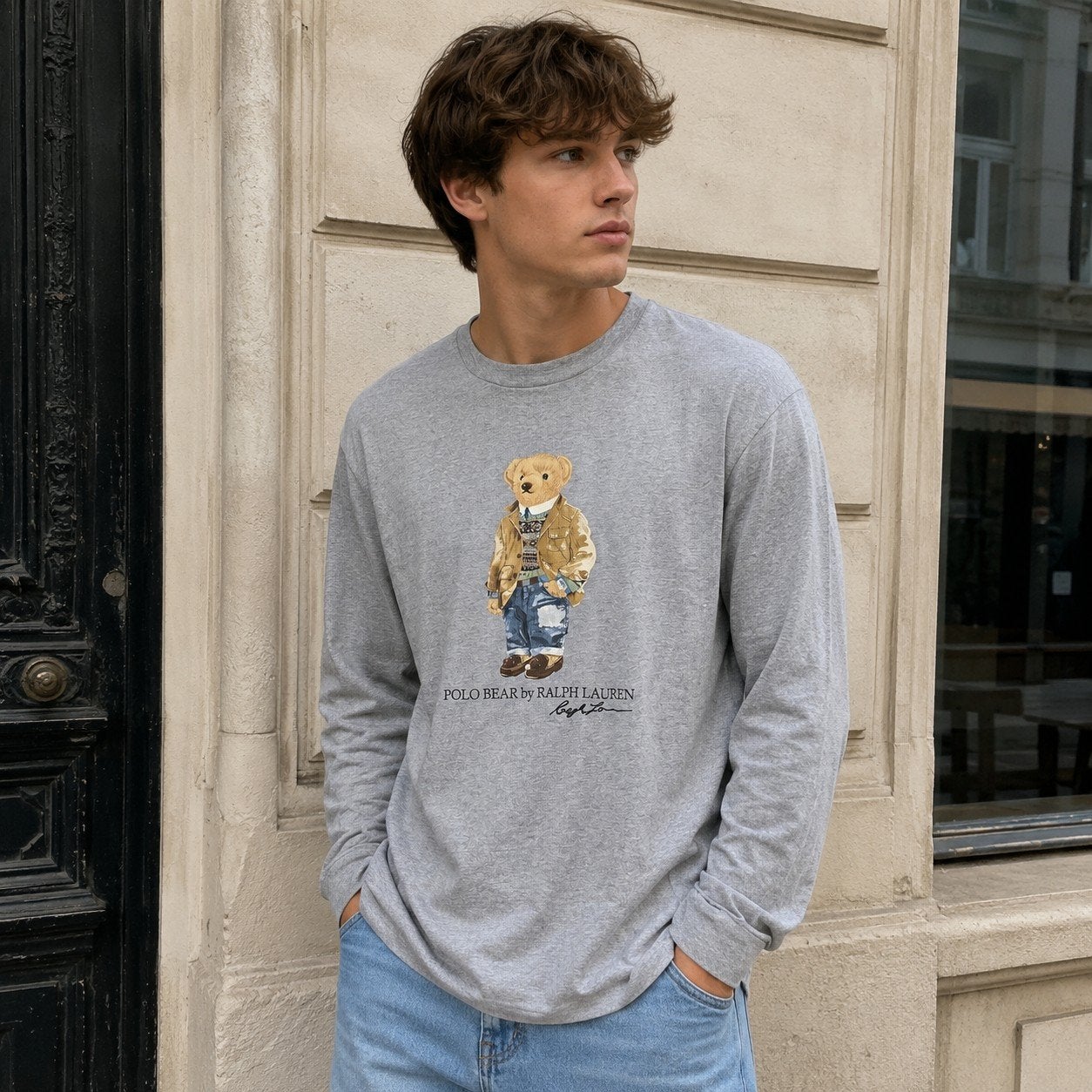 Mooie Polo Ralph Lauren longsleeve maat M, Maat 48/50 (M), Ophalen of Verzenden, Polo Ralph Lauren, Grijs