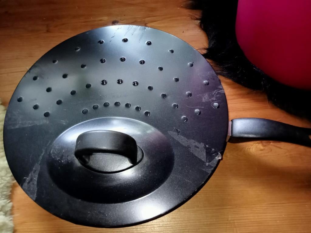 Nieuwe grote ( 30 cm) hapjes pan met anti spat deksel, Ophalen of Verzenden, Nieuw, Koekenpan of Braadpan