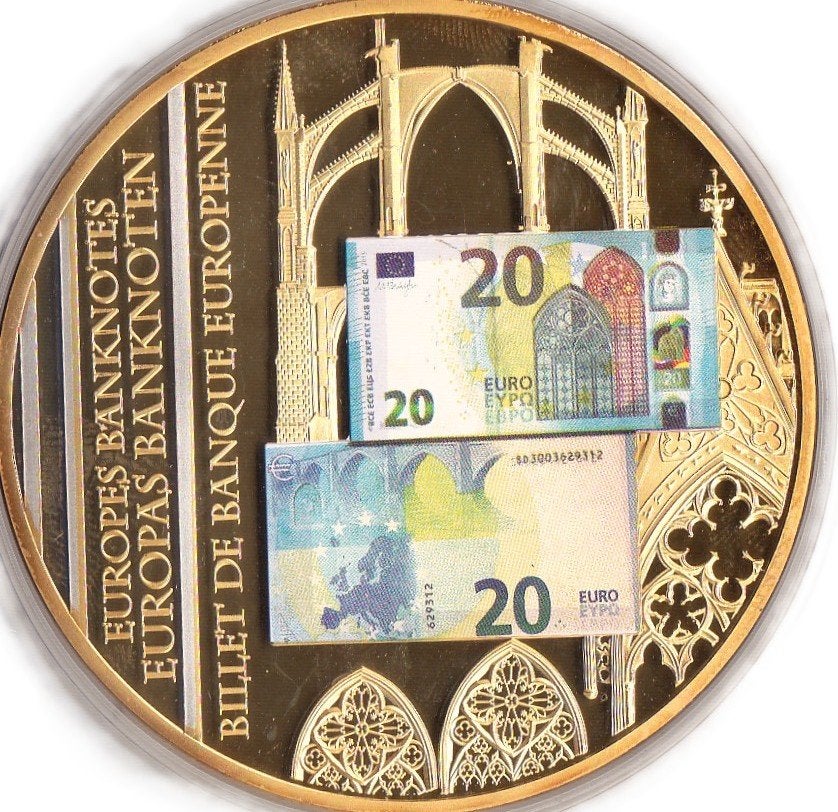 EURO PENNING met afbeelding 20 EUROBILJET, Ophalen of Verzenden, Overige materialen