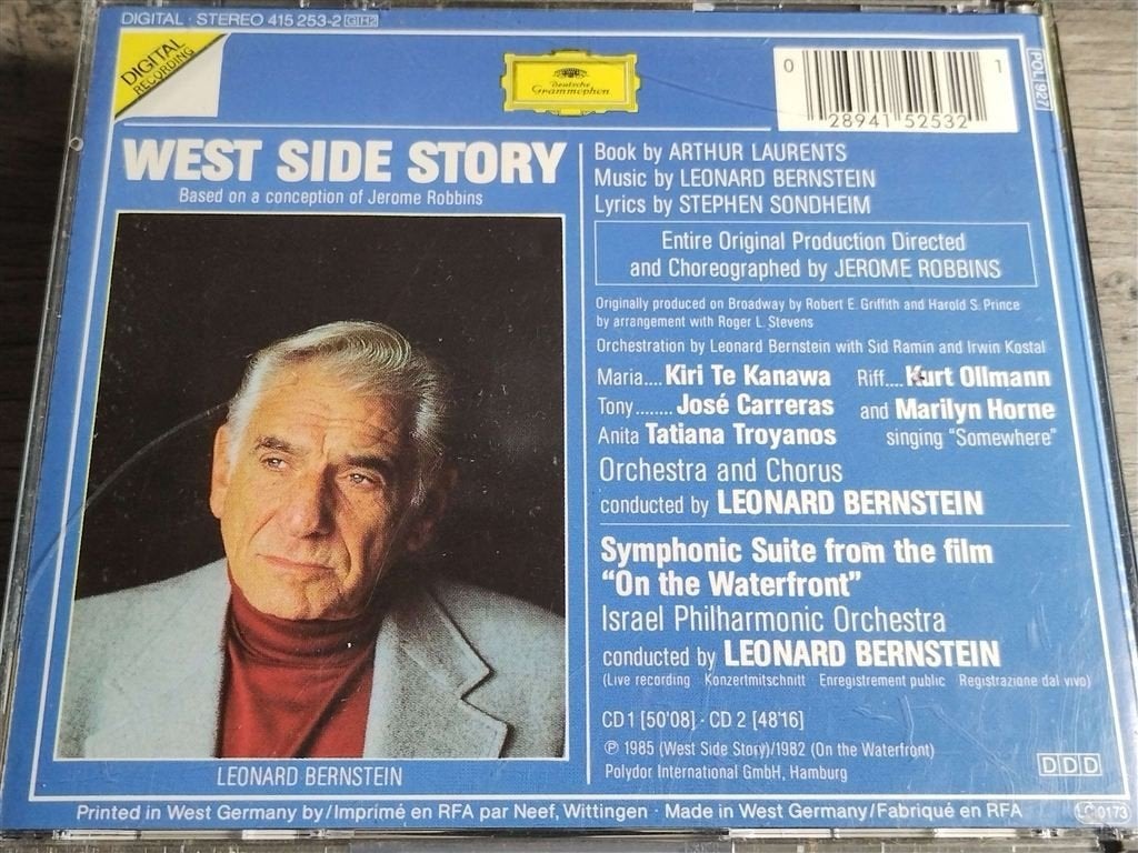 Leonard Bernstein ‎– West Side Story [2 CD], Cd's en Dvd's, Ophalen of Verzenden, Zo goed als nieuw