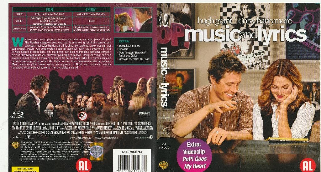 Music and lyrics blu ray ( ned. Ondert.), Engels, Alle leeftijden, Nederlands, Ophalen of Verzenden
