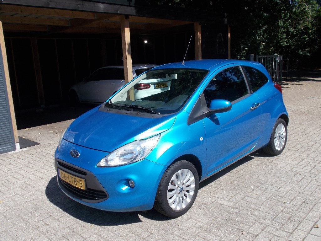 Ford Ka 1.2 51KW 2010 Blauw (AIRCO), Voorwielaandrijving, Euro 5, Stof, 1242 cc