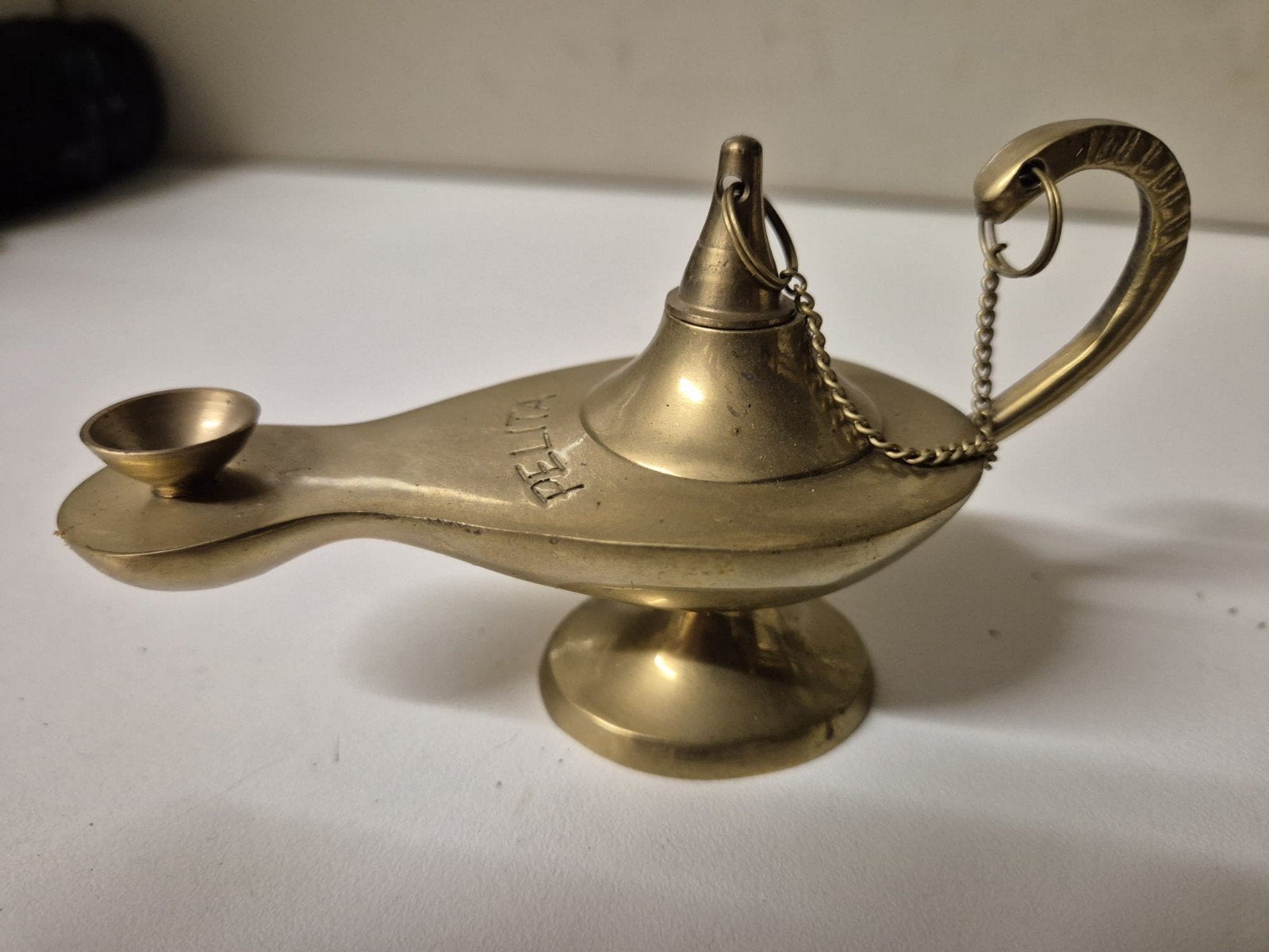 Antieke Messing Olielamp - Nostalgisch Decoratiestuk, Ophalen of Verzenden