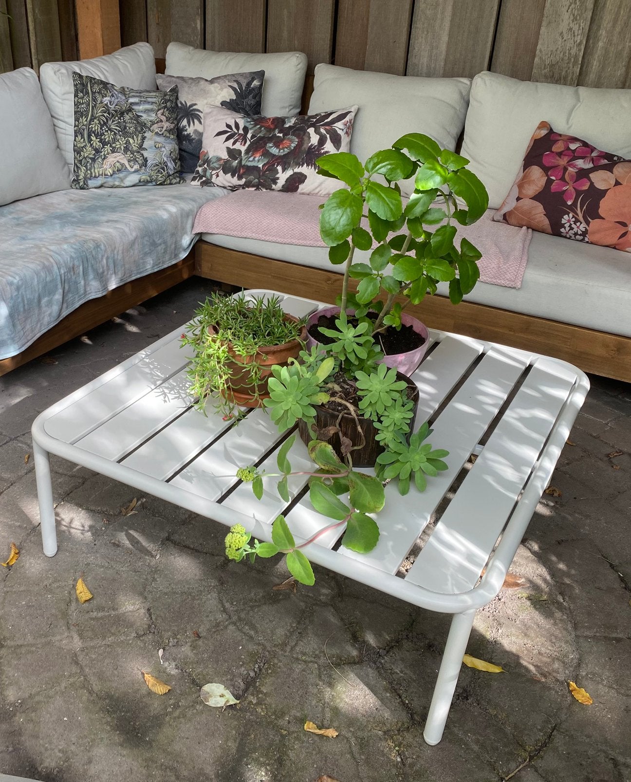 Salontafel voor buiten Roubly 90x90x32cm, Tuin en Terras, Ophalen, Nieuw, Vierkant, Metaal