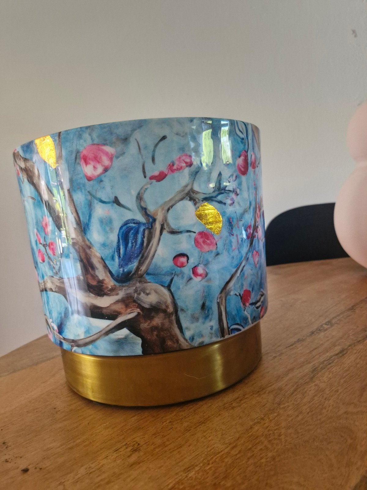vaas blauw, Ophalen, Rond, Zo goed als nieuw, Aardewerk