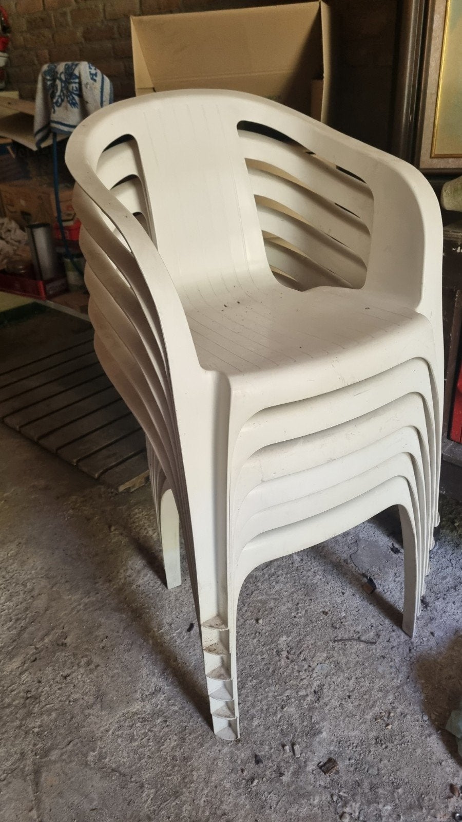 Hartman Bistro Tuinstoelen - Stapelbaar (6stuks), Ophalen, Gebruikt, Kunststof, Stapelbaar