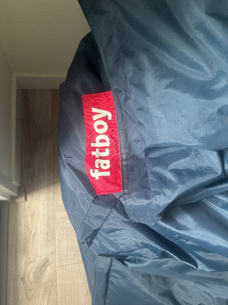 Donkerblauwe Fatboy zitzak, Ophalen, Zo goed als nieuw, Blauw, Zitzak
