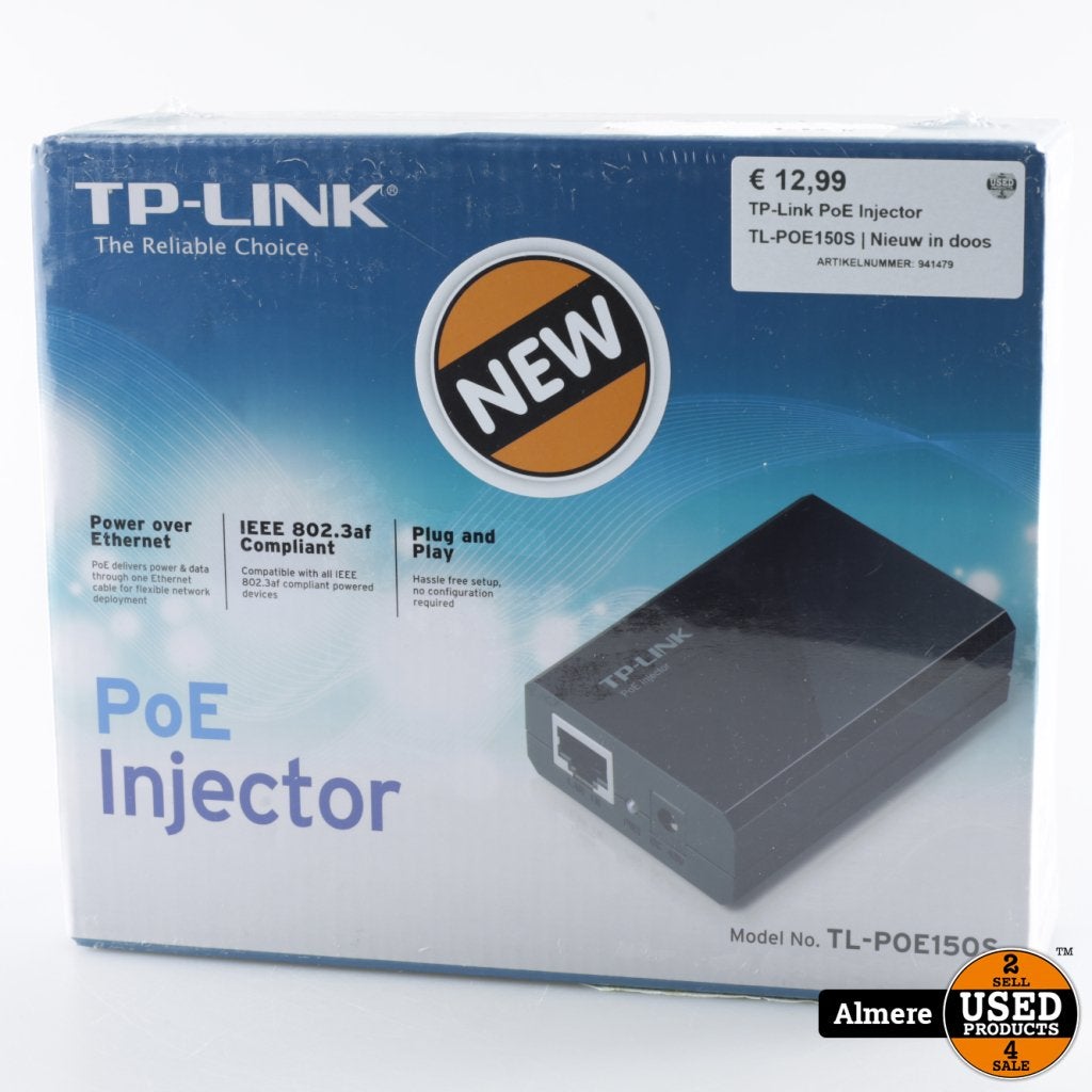 TP-Link PoE Injector TL-POE150S | Nieuw in doos, Computers en Software, Netwerk switches, TP-Link, Gebruikt, Support@tplink.com