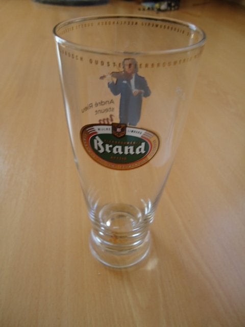 Brand bier glas, André Rieu, museum aan het Vrijthof, Verzamelen, Ophalen of Verzenden, Zo goed als nieuw, Glas of Glazen, Brand