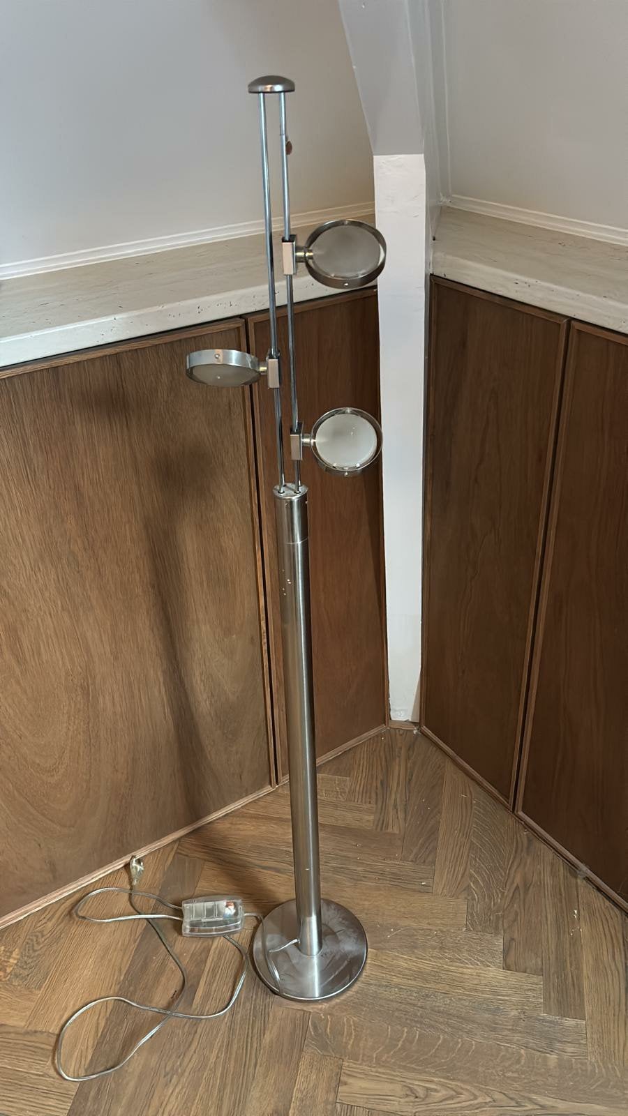 Gave vintage design 'schotel' lamp chroom, Ophalen of Verzenden, 150 tot 200 cm