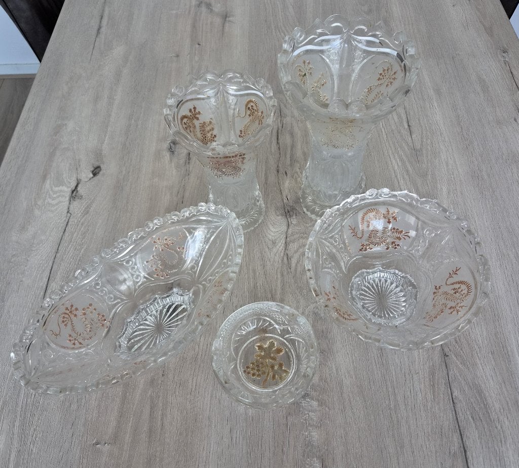 Set vintage vazen / schalen met draken motief, Antiek en Kunst, Ophalen of Verzenden