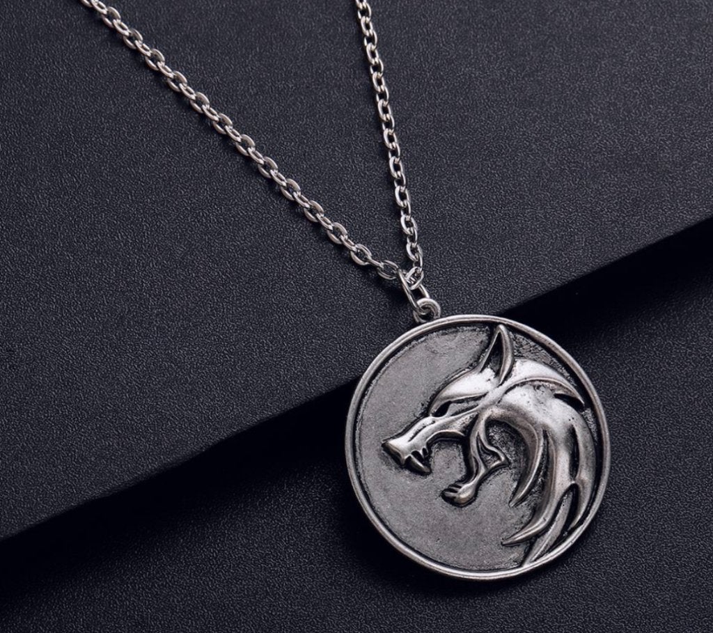 Wolf stalen kettinghanger, Overige materialen, Nieuw, Ophalen of Verzenden, Zilver