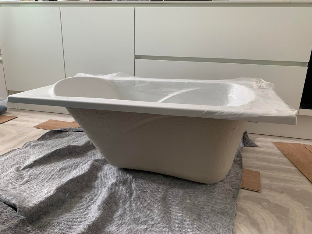 NieuwLinie Tessa Mini inbouwbad 120x70cm acryl Hoogglans Wit, Ophalen, Nieuw