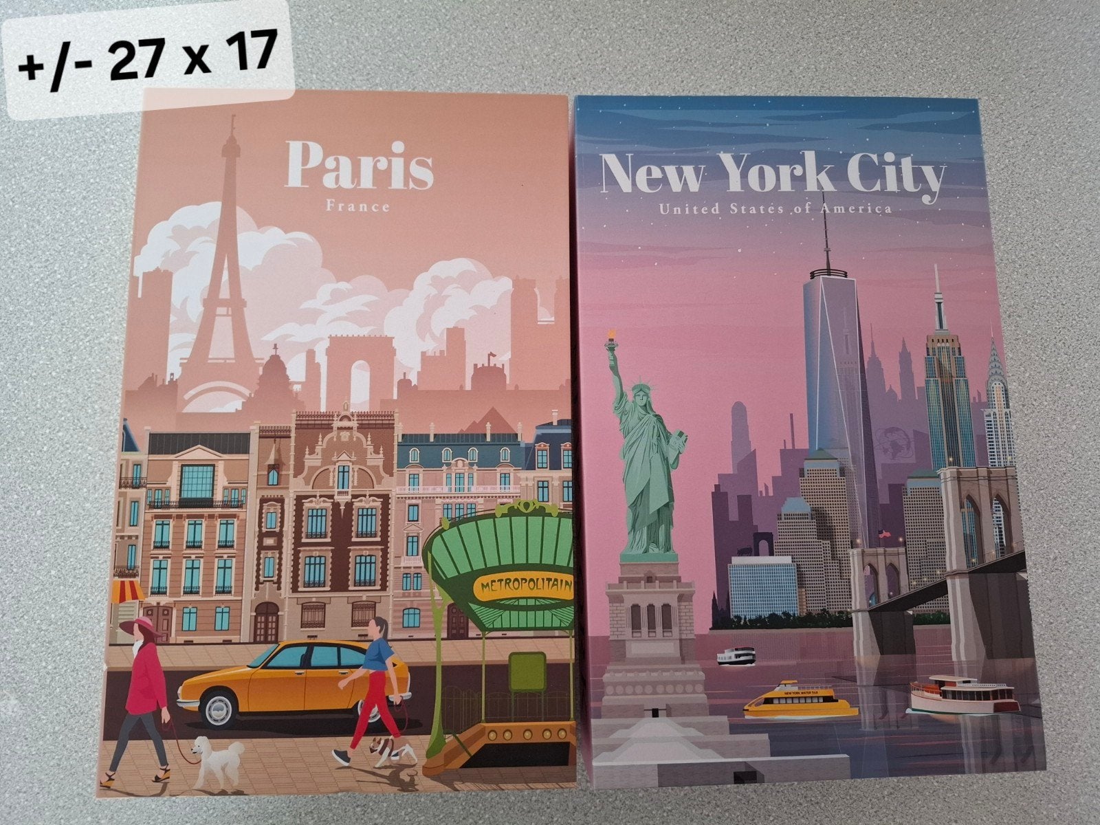 Decoratieve Boekendoos Set: Parijs & New York, Meerkleurig, Ophalen of Verzenden, Zo goed als nieuw, Modern