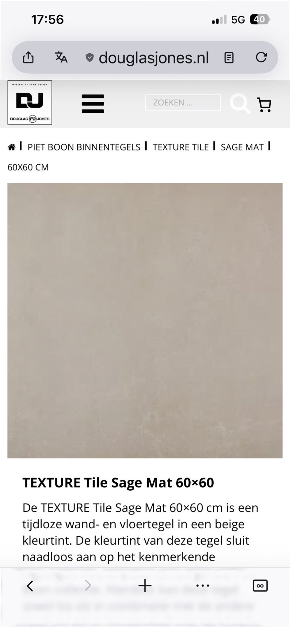 4 Piet Boon Texture Sage Mat Vloer- en Wandtegels 60x60, Ophalen, 60 cm of meer, 40 tot 60 cm, Keramiek