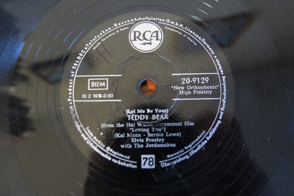 Elvis Presley Let me be your teddy bear 78rpm 78 toeren 1957, Cd's en Dvd's, Gebruikt, 10 inch, Ophalen of Verzenden, Rock-'n-roll
