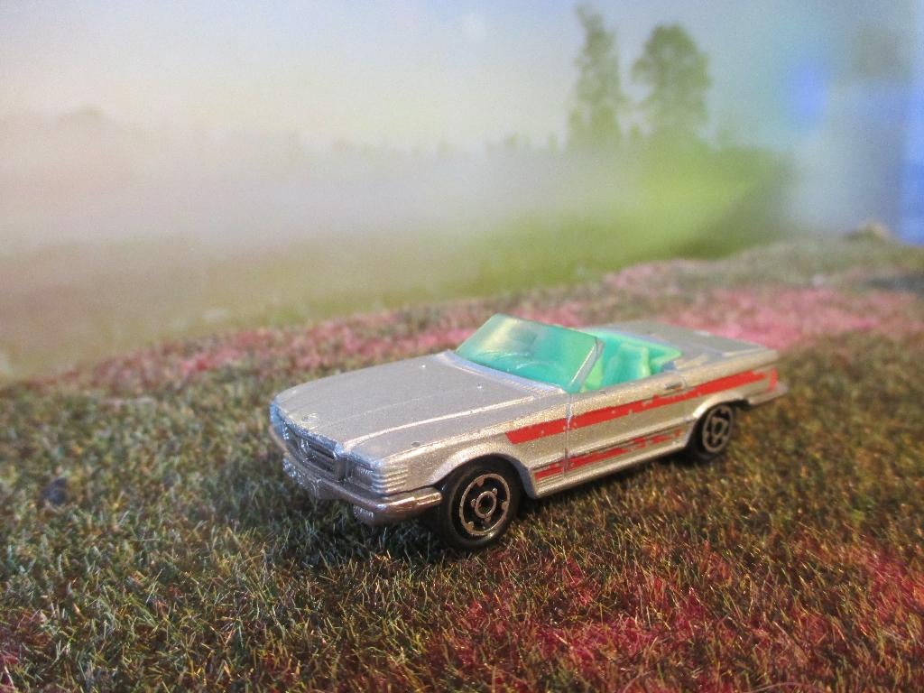 1:64 Mercedes Benz R107 W107 350SL Majorette zilvergrijs #2, Ophalen of Verzenden, Gebruikt, Auto
