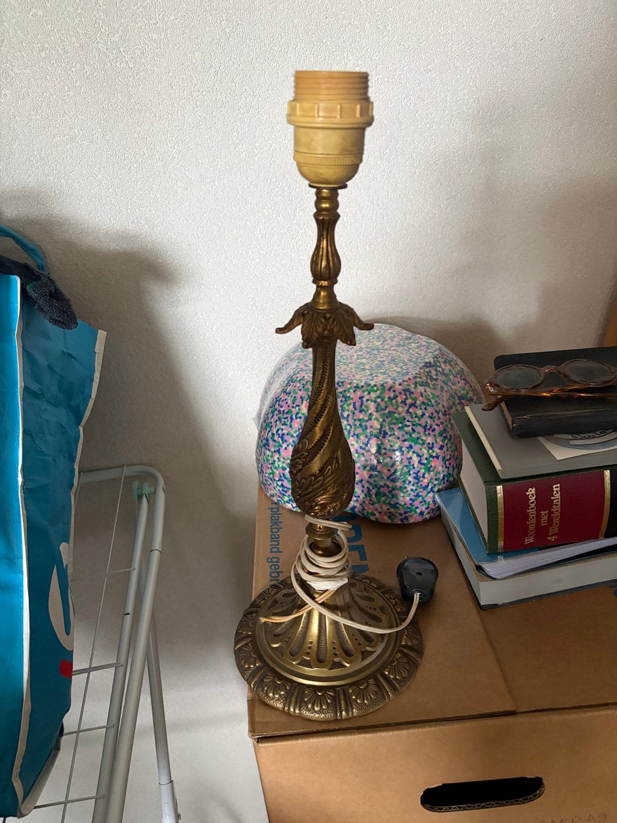 Antieke tafellamp standaard - messing, Ophalen of Verzenden