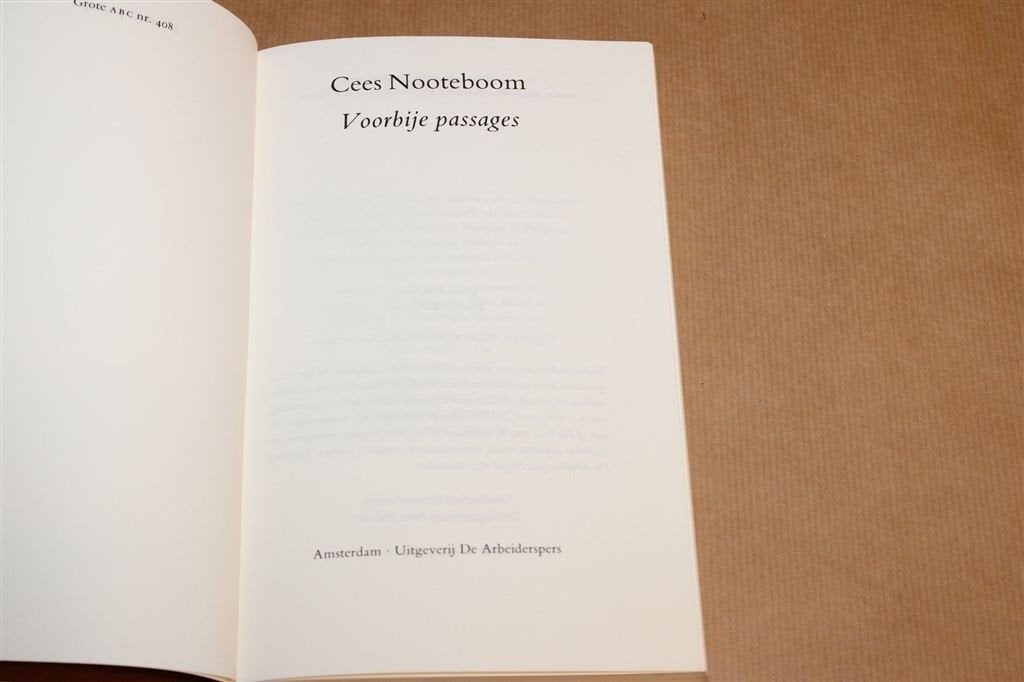 Voorbije Passages — Cees Nooteboom, Grote ABC 1991, Boeken, Ophalen of Verzenden, Gelezen
