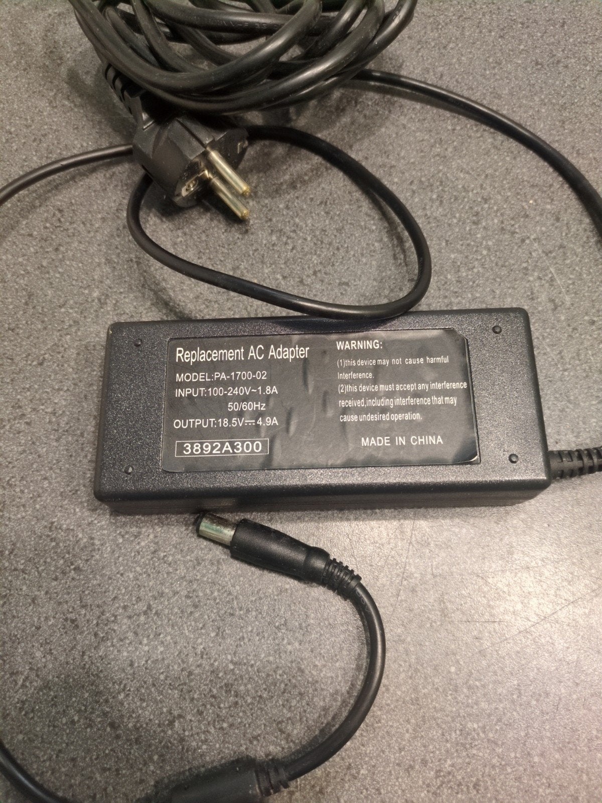 Vervangende AC Adapter 18.5V 4.9A (PA-1700-02), Ophalen of Verzenden, Gebruikt, Onbekend