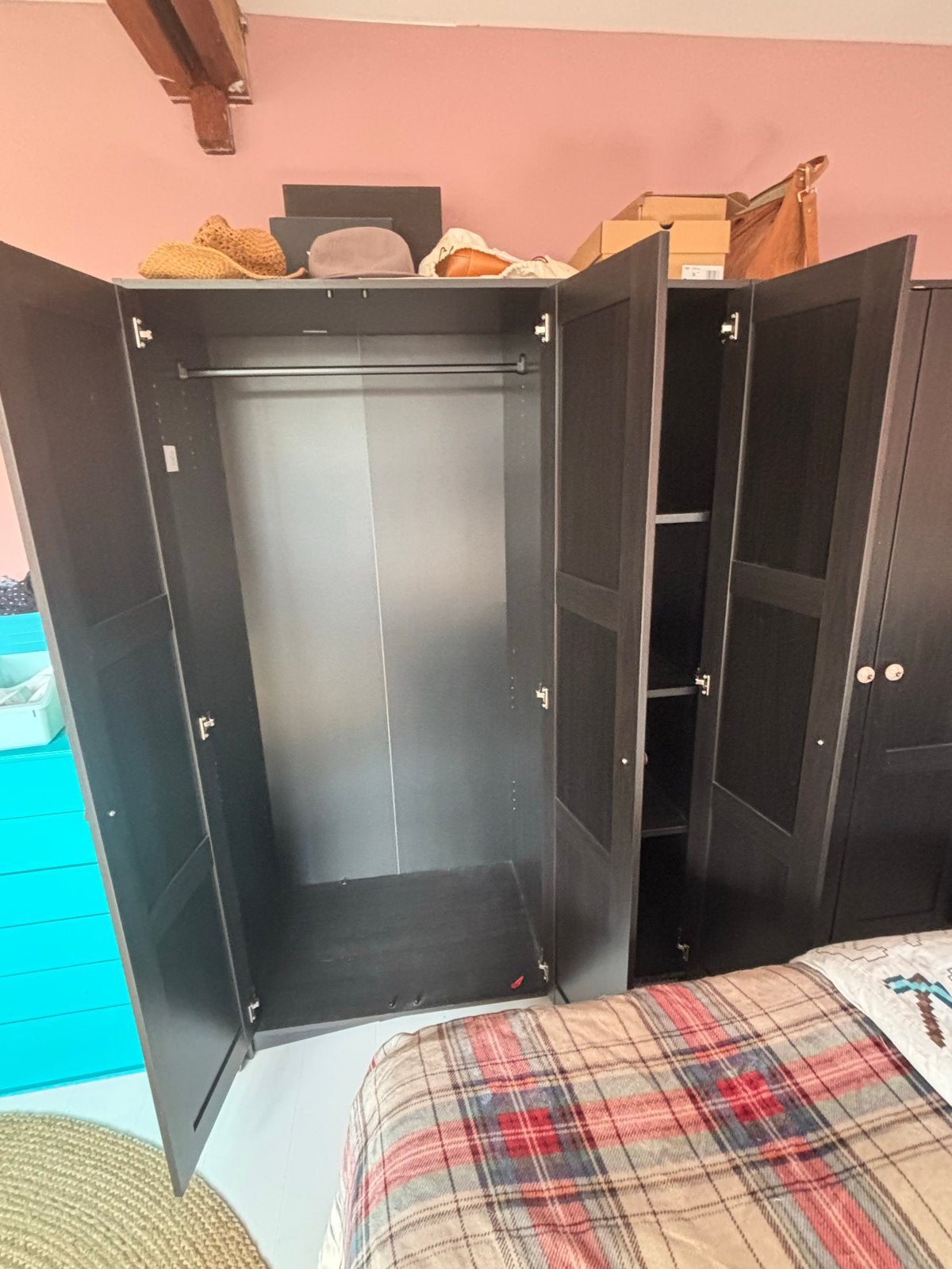 2x IKEA Rakkestad kledingkast, zwartbruin, Huis en Inrichting, Kasten | Kledingkasten, Ophalen, Gebruikt, 100 tot 150 cm, 150 tot 200 cm