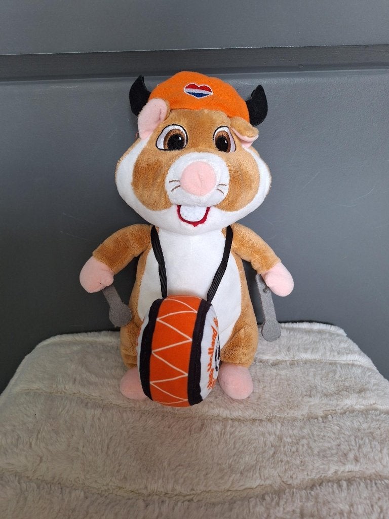 AH hamster oranje met trommel, Albert Heijn, Overige typen, Ophalen of Verzenden, Zo goed als nieuw