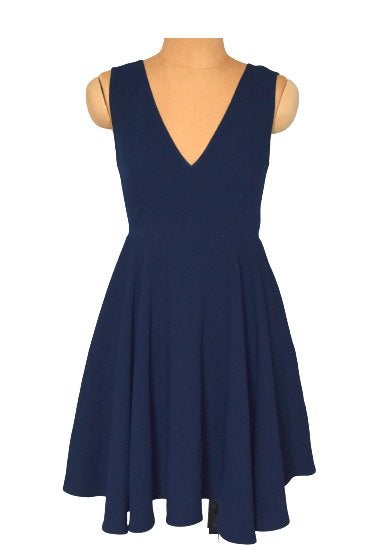 Sandro Paris jurkje, jurk, blauw, Mt. S, Sandro, Zo goed als nieuw, Knielengte, Maat 36 (S)