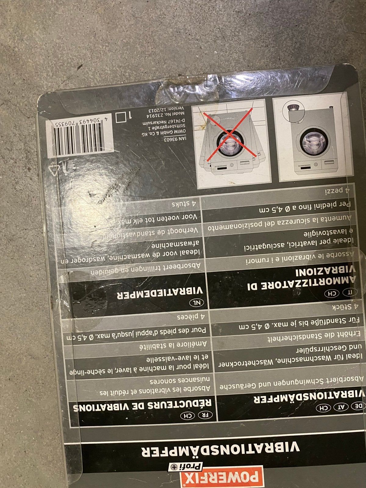 Powerfix Vibratiedempers voor Wasmachine/Droger (4 stuks), Ophalen of Verzenden, Nieuw