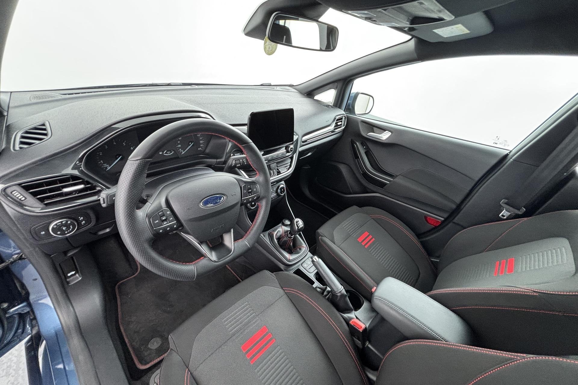 Ford Fiesta 1.0 EcoBoost Hybrid ST-Line Compact, wendbaar en, Auto's, Voorwielaandrijving, Gebruikt, Blauw, 49 €/maand