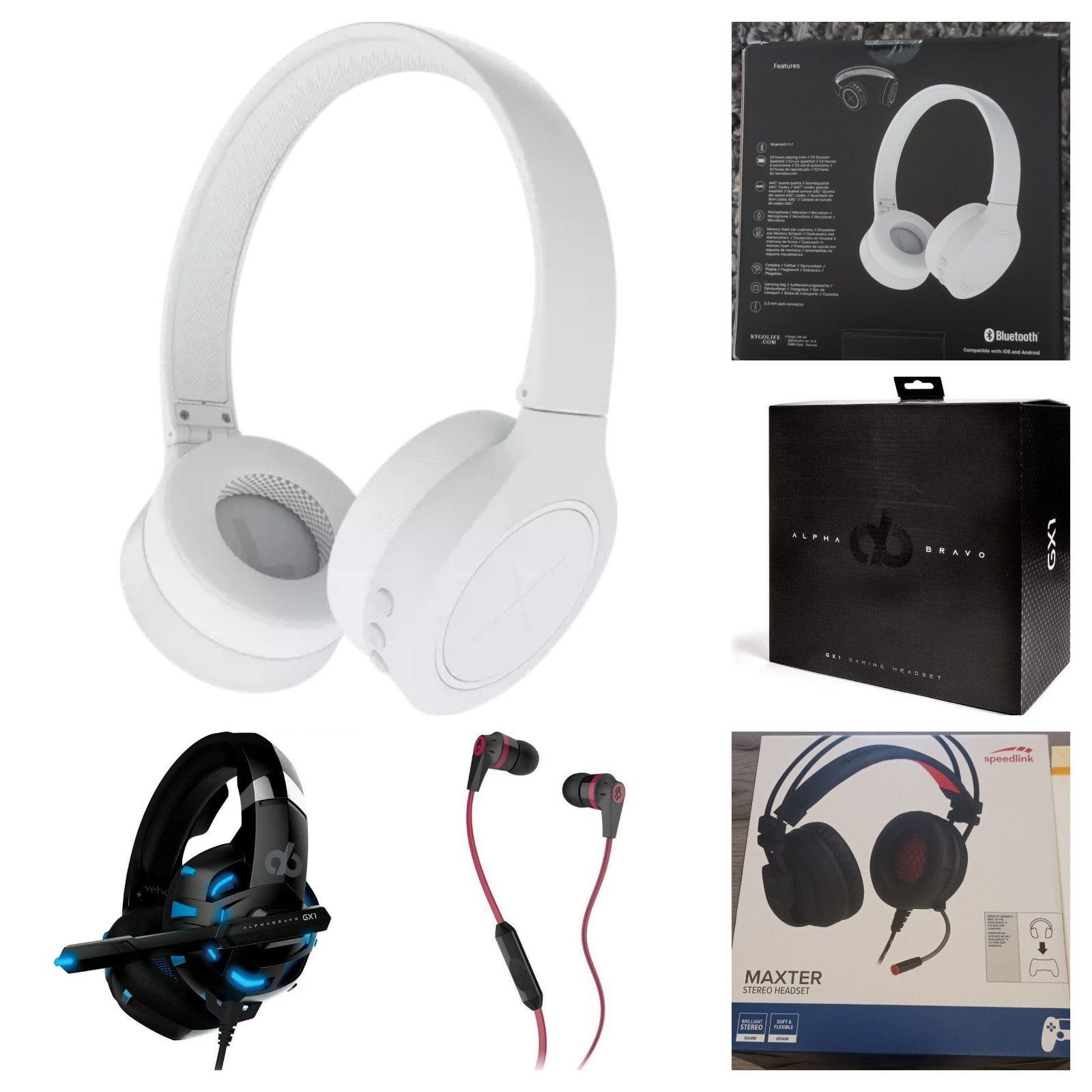 Koptelefoon of oordopjes of 2 verschillende game headsets