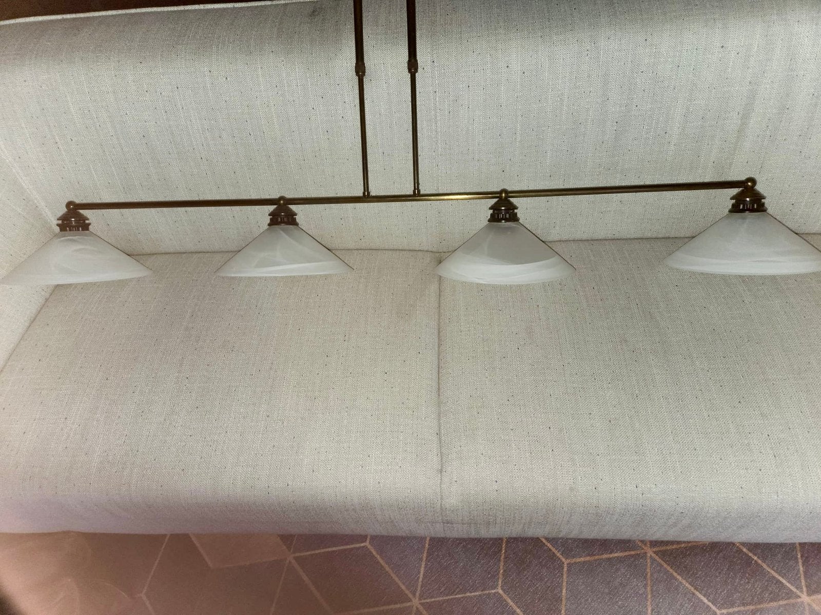 Tijdloze hanglamp met 4 kappen, Ophalen, Gebruikt, E27 (groot), Tijdloos