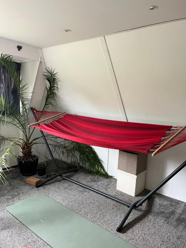 Tropilex hangmat met standaard nieuwprijs €218, Tuin en Terras, Hangmatten, Ophalen, Zo goed als nieuw, Binnen, Met standaard