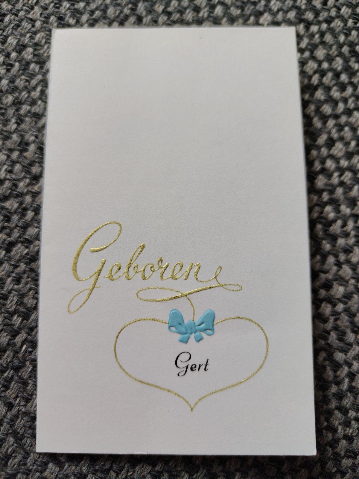 Gert, Ophalen of Verzenden, Voor 1970, Geboortekaartje