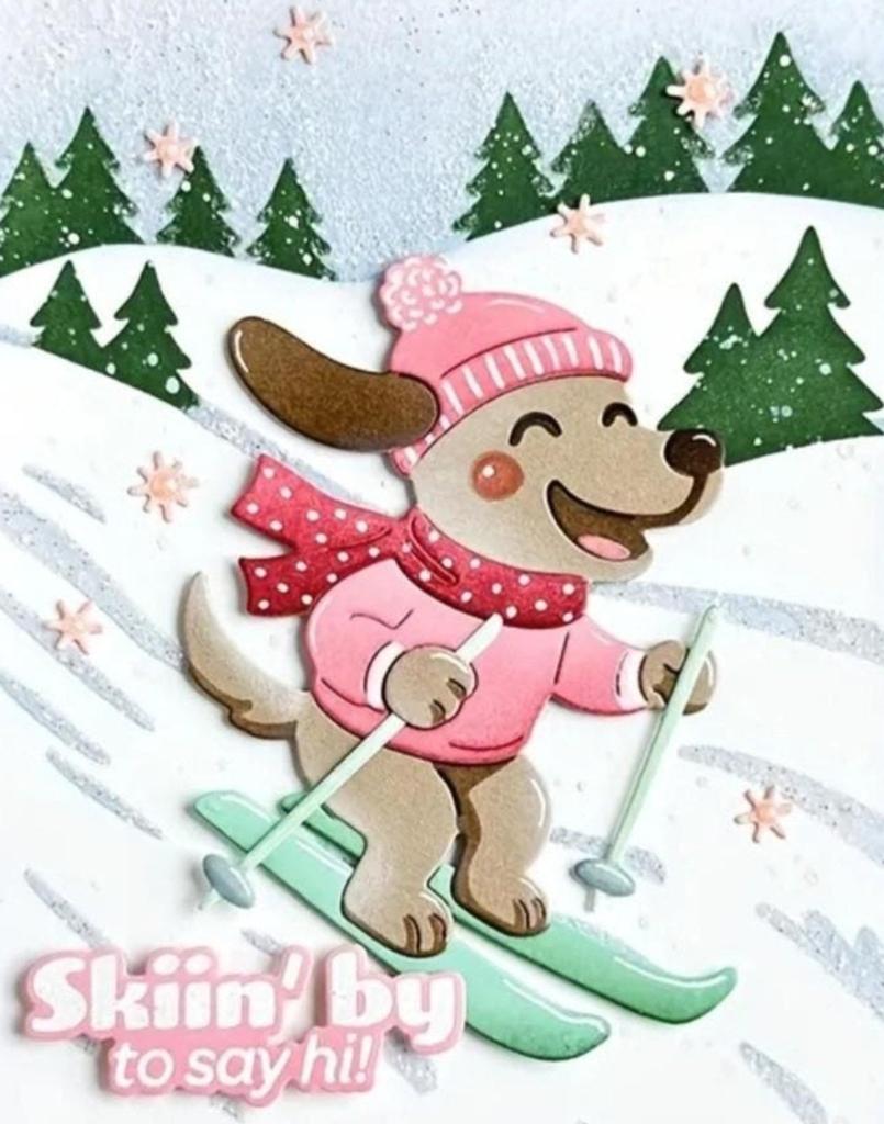 Nieuw  snijmal hondje op ski's, Ophalen of Verzenden, Nieuw, Overige thema's, Pons of Mal