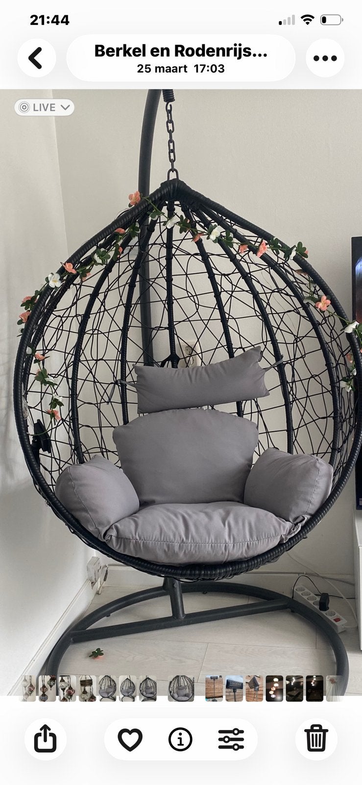 Hangstoel, Huis en Inrichting, Stoelen, Ophalen, Zo goed als nieuw, Eén