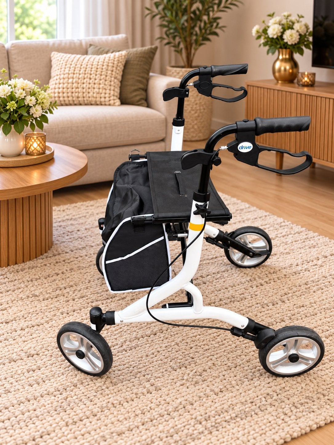 mooie Drive Nitro SL rollator in een stijlvolle wit-zwarte, Diversen, Ophalen of Verzenden, Lichtgewicht, Zo goed als nieuw