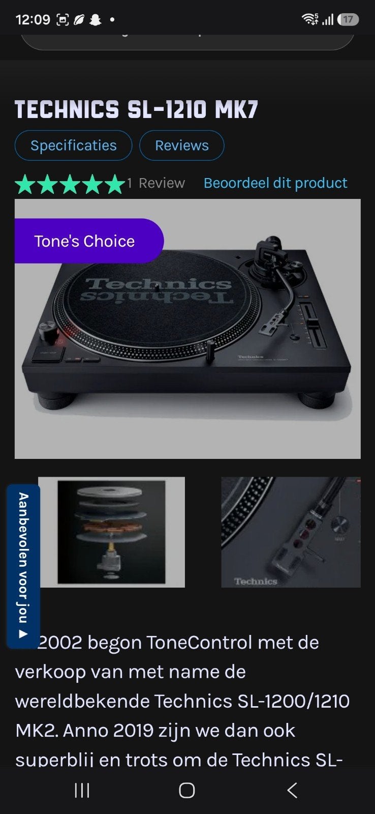 Technics SL-1210 MK7 Platenspeler, Nieuw, Pitch-regelaar, Ophalen of Verzenden, Platenspeler