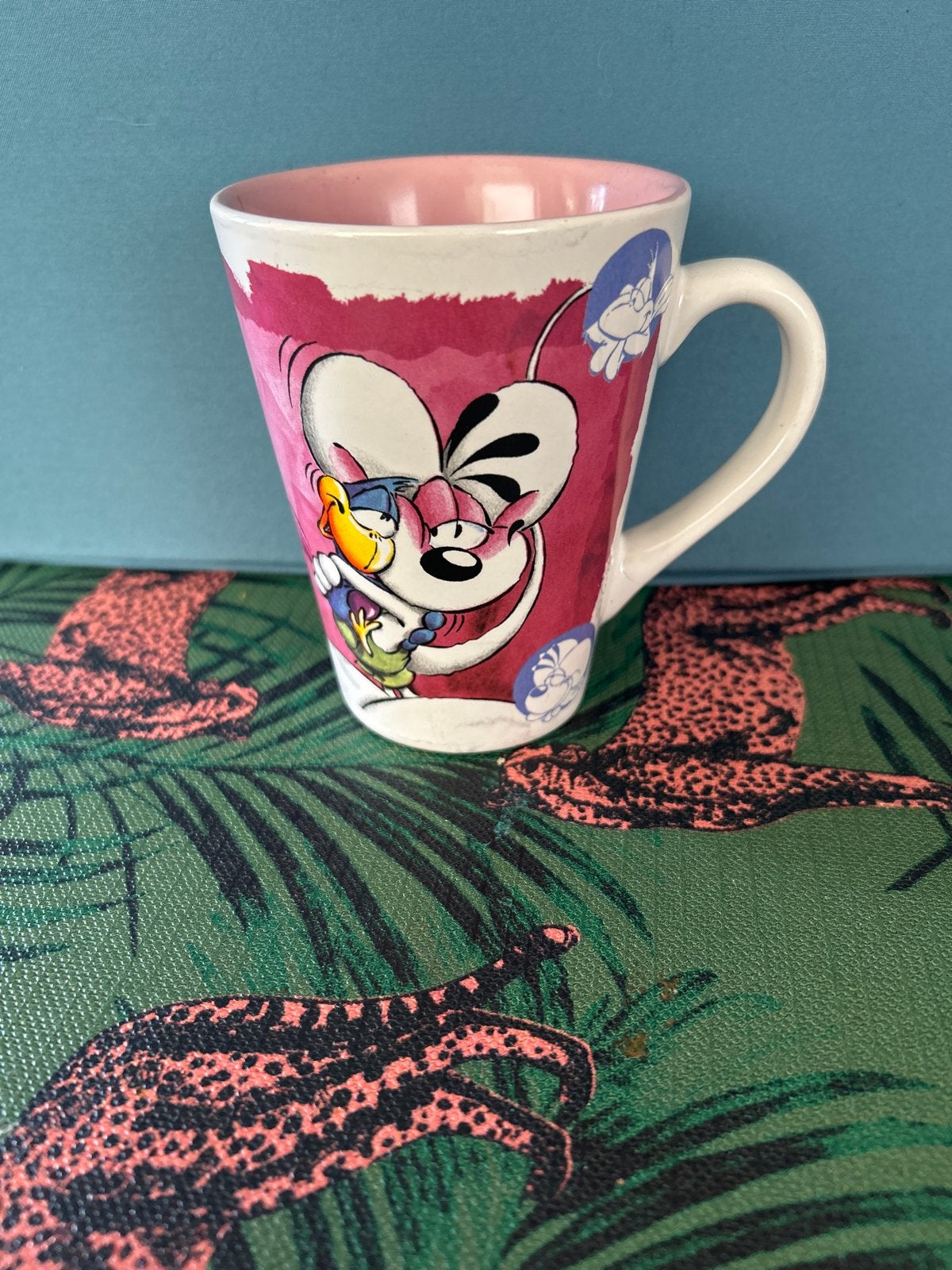 Vintage Diddl Mok "Beste Vrienden" Diddl & Ackaturbo Roze, Verzamelen, Diddl, Ophalen of Verzenden, Verschillende figuren, Gebruikt