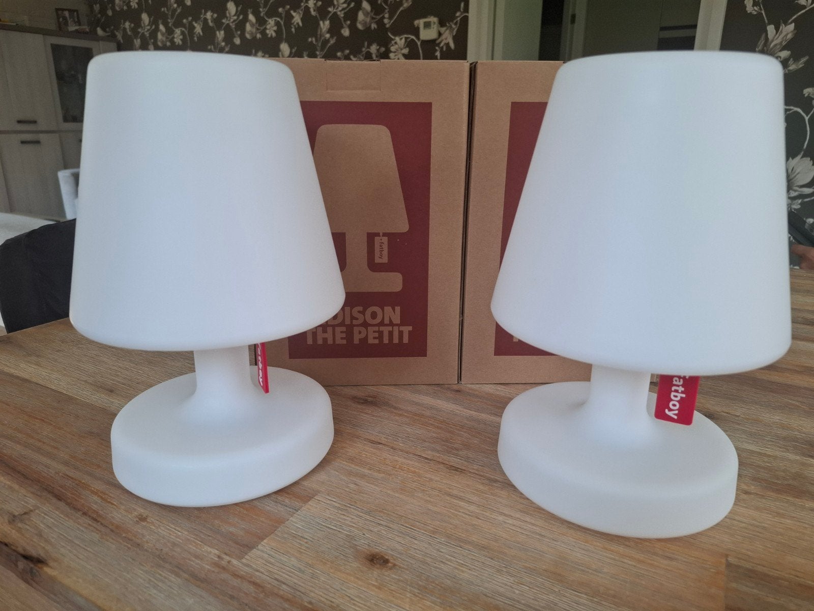 2 x Fatboy Edison the Petit tafellamp, Huis en Inrichting, Lampen | Tafellampen, Kunststof, Fatboy, Wit, Ophalen of Verzenden