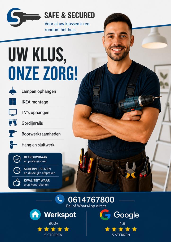 Interieur Klusjesman, Amsterdam & Omgeving (+/- max 40km), 24-uursservice