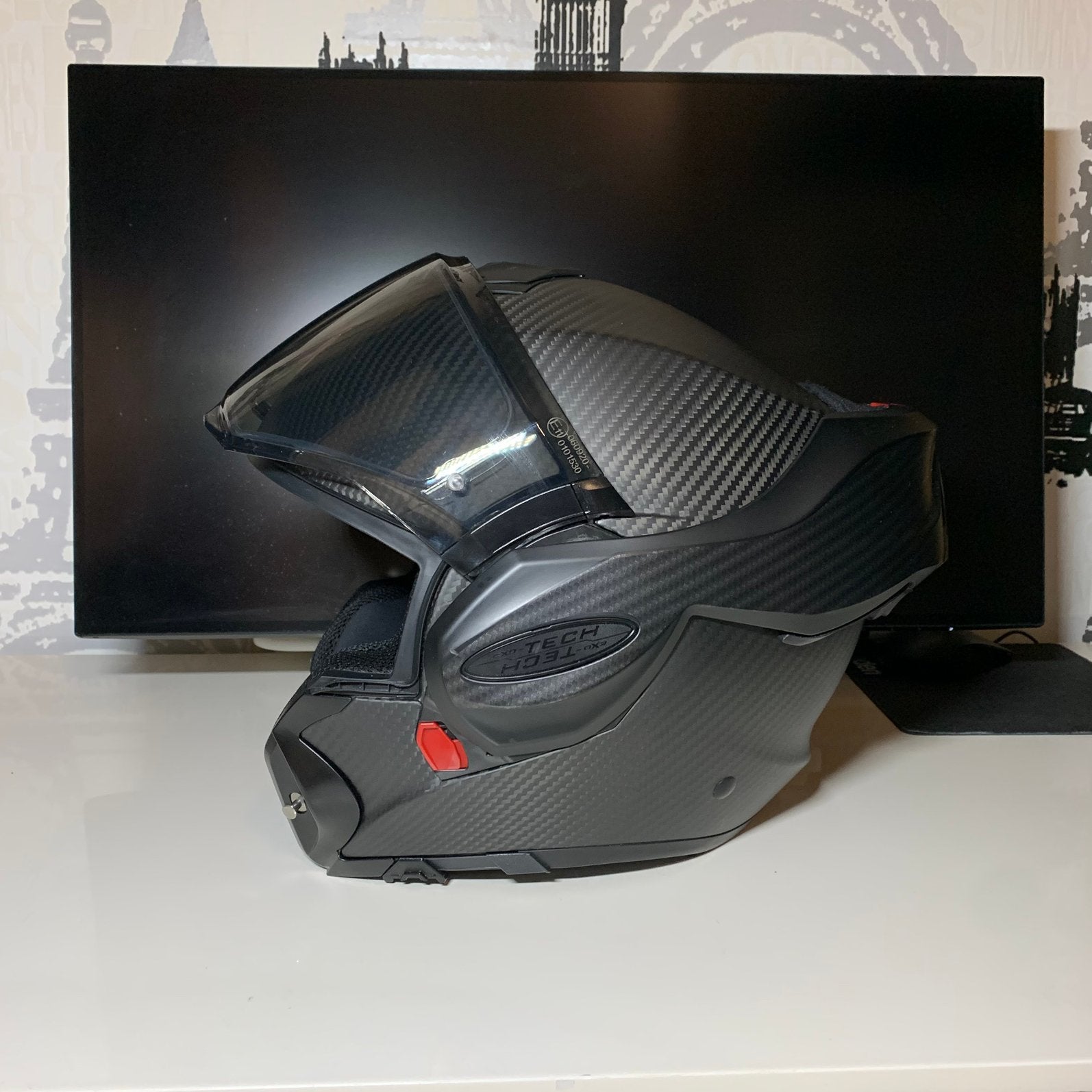 Scorpion Exo Tech (S) Carbon Motorhelm – Reride Motowear, Motoren, Overige merken, Systeemhelm, ., Ophalen of Verzenden