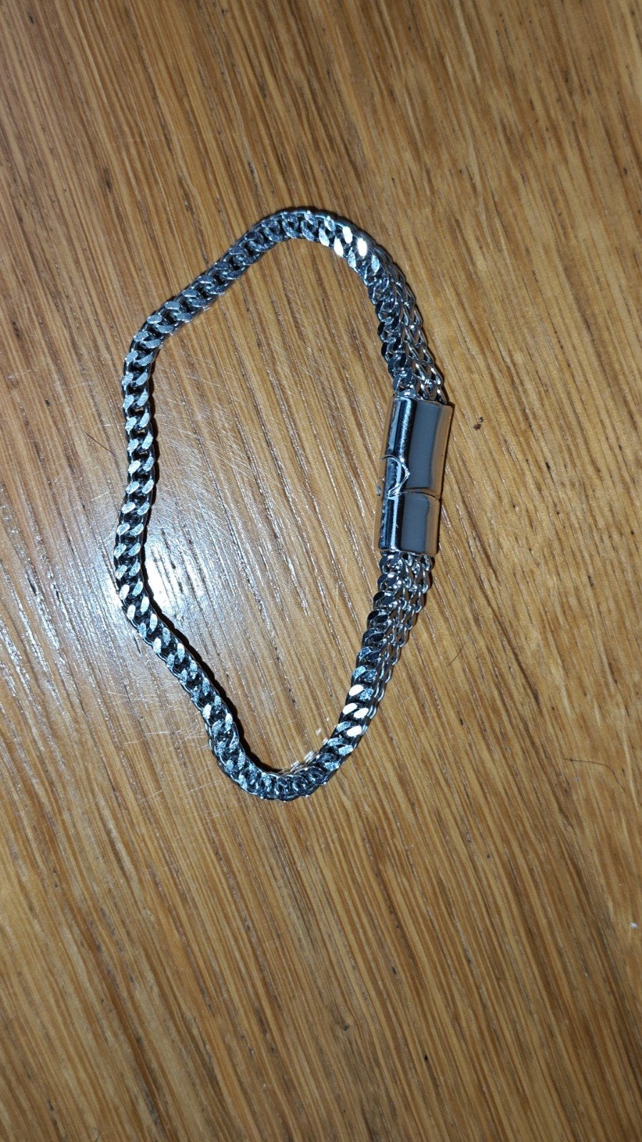 stalen schakel armband heren, Sieraden, Tassen en Uiterlijk, Armbanden, Ophalen of Verzenden, Zo goed als nieuw, Zilver, Staal