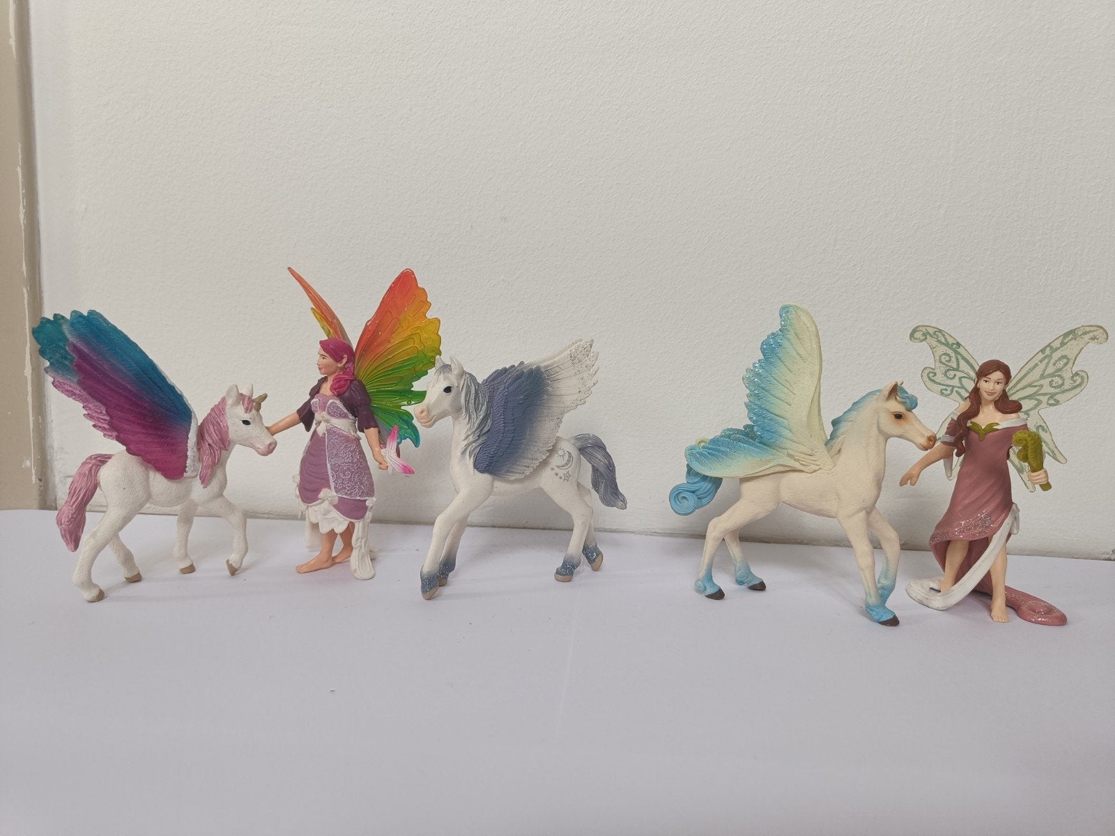 Schleich 3 sets veulens + elven 70539 41440 70543, Ophalen of Verzenden, Gebruikt, Paard, Beeldje of Figuurtje