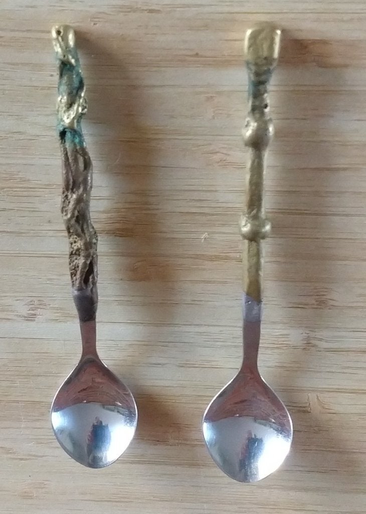 lepeltjes met fraai versierde koperen steel, volgnr 90, Ophalen of Verzenden